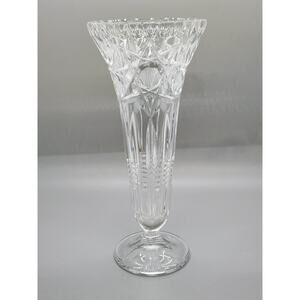 Vintage Hand cut crystal vase 8.5”
